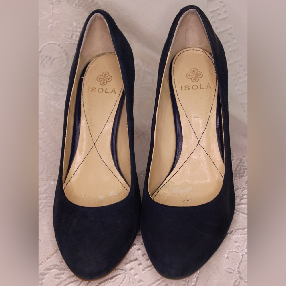 Blue suede heels | size 7.5